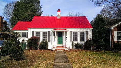 white house red metal roof|residential white metal roof.